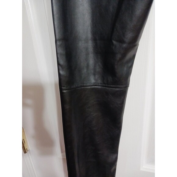 NWT Women's GAP Fac Hi Rise Univ Black Vegan Leather Leggings Sz 0/25R Jeans G2 - Picture 12 of 12